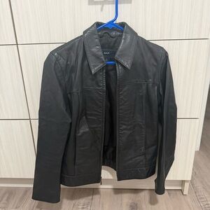 GAP Women's Vintage Black Leather Jacket